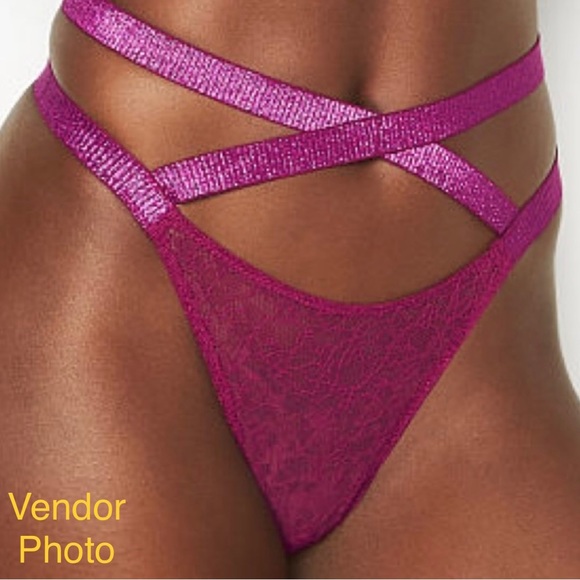 Victoria’s Secret Very Sexy Shine Strappy Brazilian Panty (Pink Purple, XL) - Picture 10 of 12